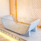 Carrara White Marble Bathtub Strong Tempered Glass Side Walls Polished (W)32" (L)79" (H)24"
