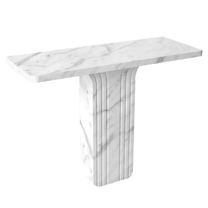 Carrara White Marble Designer Console Polished (W)15" (L)40" (H)32"