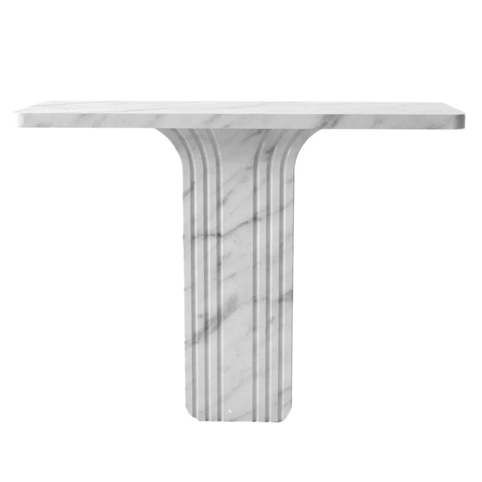 Carrara White Marble Designer Console Polished (W)15" (L)40" (H)32"