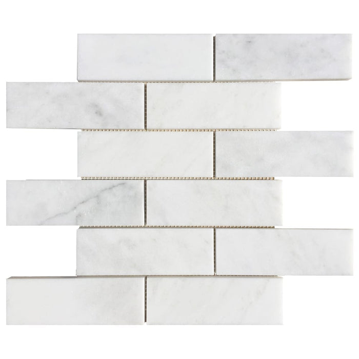 Carrara White Marble Polished Mosaic Floor and Wall Tile - Livfloors Collection