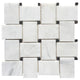 Carrara White-Toros Black Big Basketweave Mosaic Floor and Wall Tile - Livfloors Collection