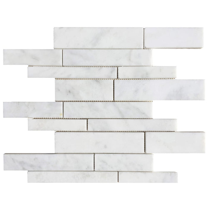 Carrara White Marble Slides Polished Mosaic Floor and Wall Tile - Livfloors Collection