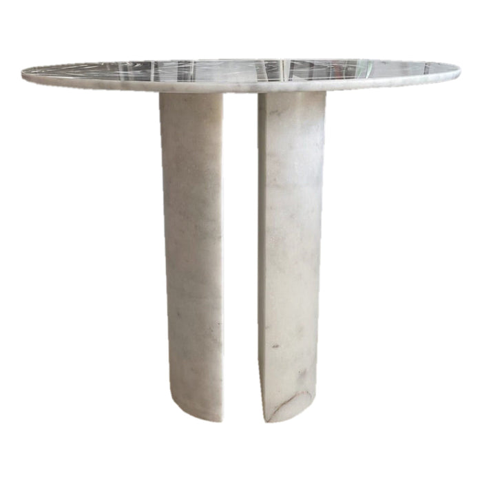 Carrara White Marble End/Side Table with Marble Legs Polished NTRVS213