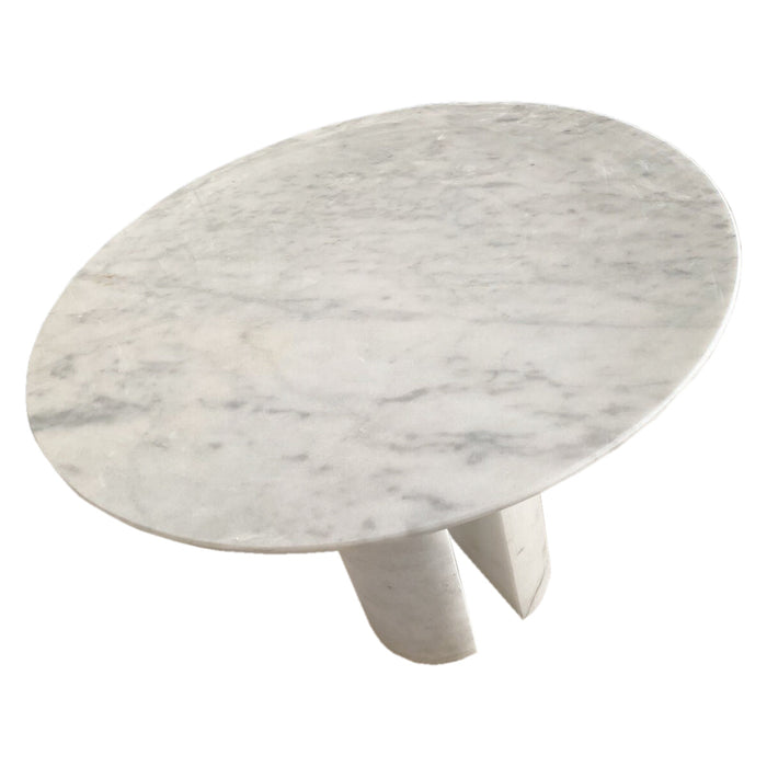 Carrara White Marble End/Side Table with Marble Legs Polished NTRVS213