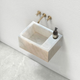 Carrara White Marble Wall-mount Bathroom Sink (W)14" (L)18" (H)5"