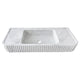 Carrara White Marble Wall Mount Bathroom Vanity Sink Polished Fluted 16 x 40 Inch