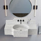 Carrara White Marble Polished Wall Mount Bathroom Sink 48 Inch with 10 Inch Backsplash