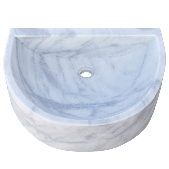 Natural Stone Carrara White Marble Wall-Mount Bathroom Marble Sink TMS10