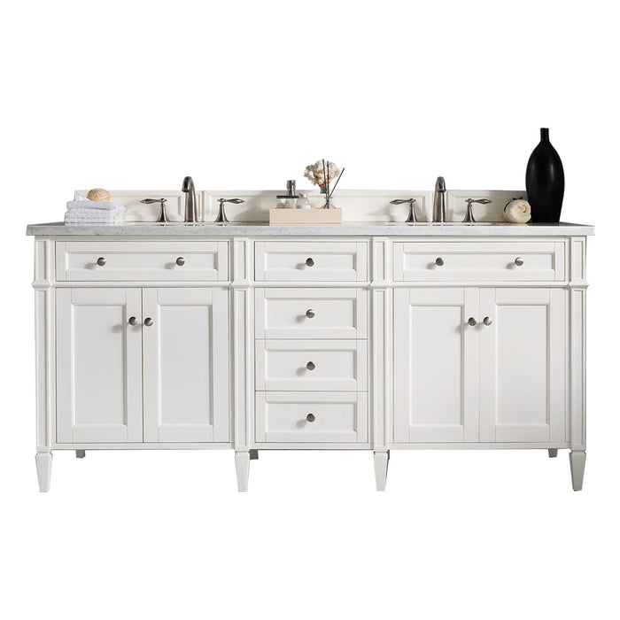 James Martin Brittany 72" Double Bathroom Vanity, Bright White