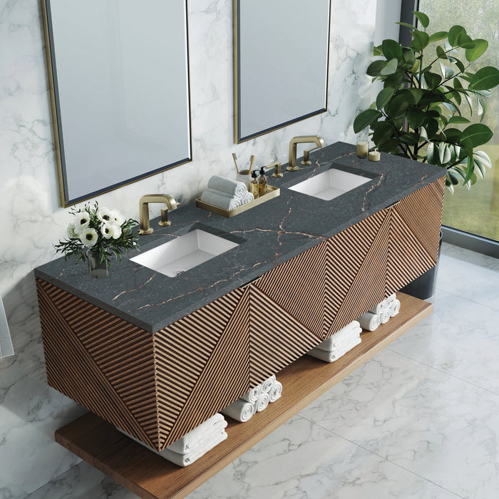 James Martin Marcello 72" Floating Double Bathroom Vanity, Chestnut