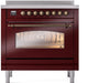 ILVE Nostalgie II 36 " Electric Range, Burgundy, Bronze Trim UPI366NMPBUB ILVE