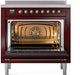 ILVE Nostalgie II 36 " Electric Range, Burgundy, Bronze Trim UPI366NMPBUB ILVE