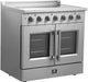 Forno Galiano 36 in. French Door Freestanding All Electric Range, Stainless Steel, FFSEL6917-36 Forno