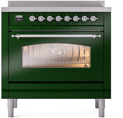 ILVE Nostalgie II 36 " Electric Range, Emerald Green, Chrome Trim UPI366NMPEGC ILVE