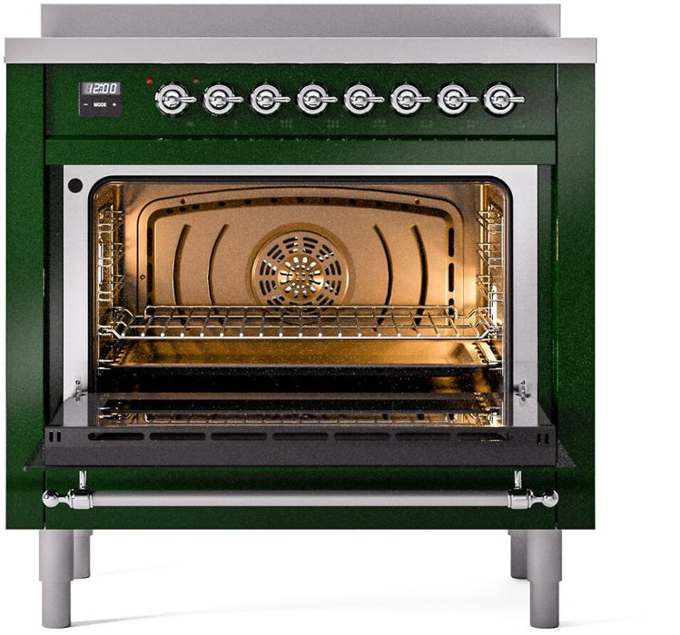 ILVE Nostalgie II 36 " Electric Range, Emerald Green, Chrome Trim UPI366NMPEGC ILVE