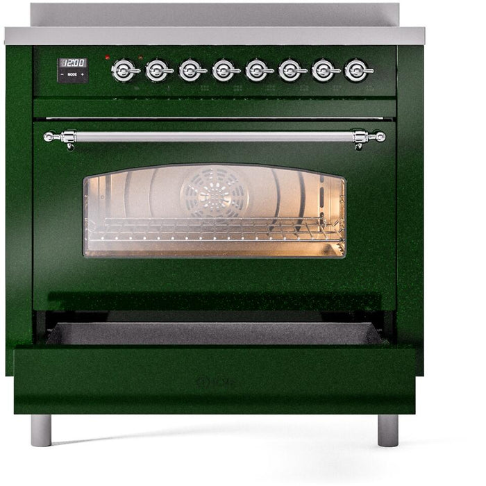 ILVE Nostalgie II 36 " Electric Range, Emerald Green, Chrome Trim UPI366NMPEGC ILVE