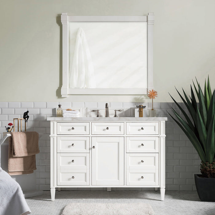 James Martin Brittany 48" Single Bathroom Vanity, Bright White