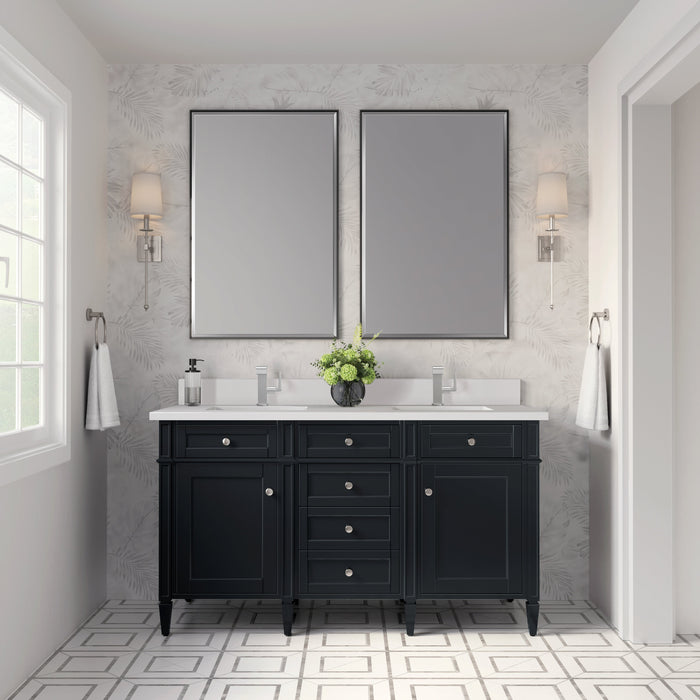 James Martin Brittany 60" Double Bathroom Vanity, Black Onyx