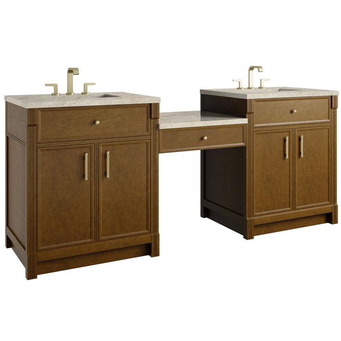 James Martin Bellshire 84" Double Bathroom Vanity, Honey Oak