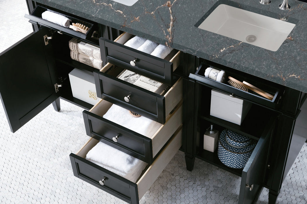 James Martin Brittany 60" Double Bathroom Vanity, Black Onyx