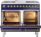 ILVE Nostalgie II 40" Dual Fuel Liquid Propane Range, Blue, Brass Trim UPD40FNMPMBGLP ILVE