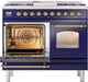 ILVE Nostalgie II 40" Dual Fuel Liquid Propane Range, Blue, Brass Trim UPD40FNMPMBGLP ILVE