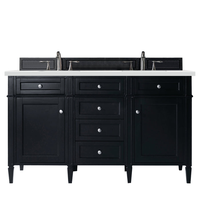 James Martin Brittany 60" Double Bathroom Vanity, Black Onyx