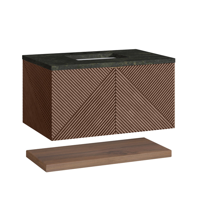 James Martin Marcello 36" Floating Single Bathroom Vanity, Chestnut
