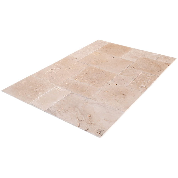 Classic Beige Light Travertine Tiles Antique Pattern Tumbled - Livfloors Collection