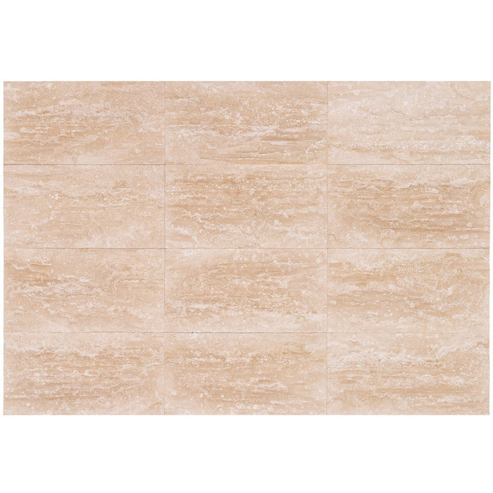Classic Light Vein-cut Travertine Floor and Wall Tile 12"x24" - Livfloors Collection