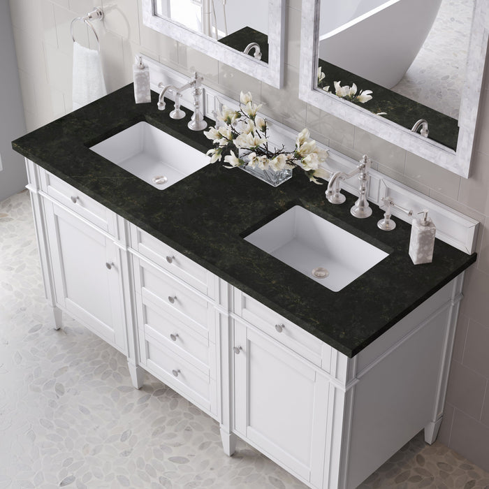 James Martin Brittany 60" Double Bathroom Vanity, Bright White