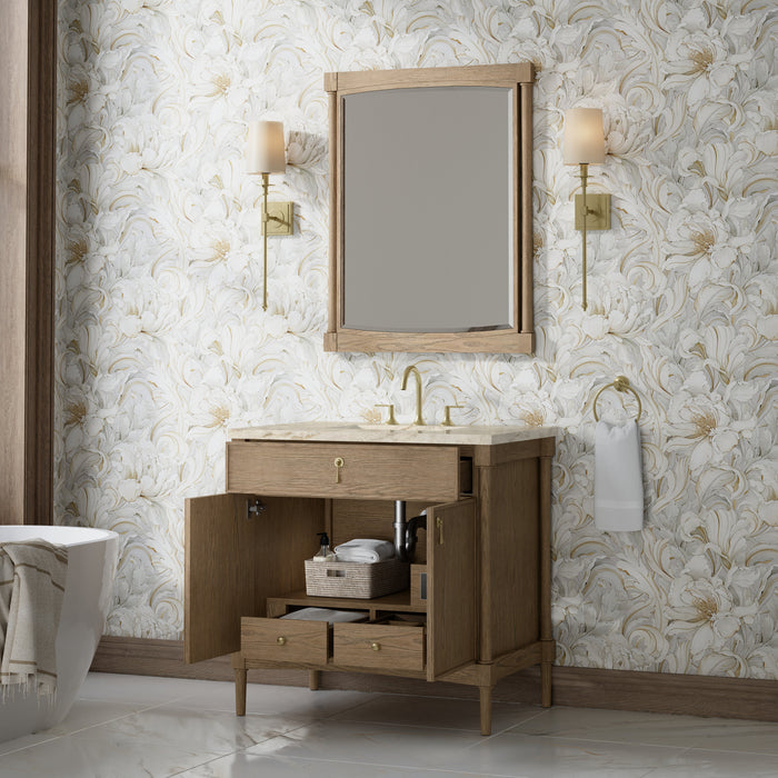 James Martin Kinnsden 36" Single Bathroom Vanity, Weathered Oak