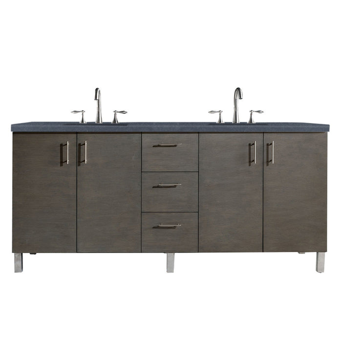 James Martin Metropolitan 72" Dual Mount Double Bathroom Vanity, Silver Oak