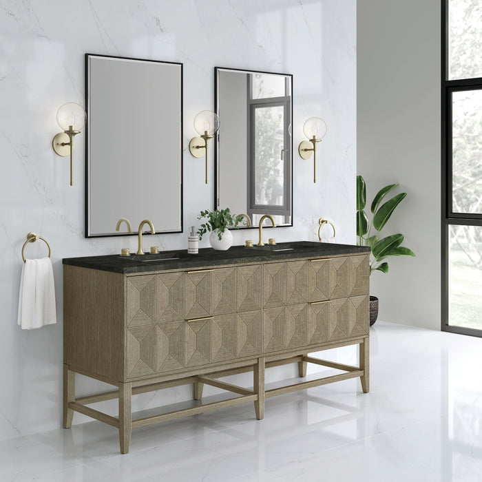 James Martin Emmeline 72" Double Bathroom Vanity, Pebble Oak