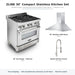 ZLINE 30-inch Compact Stainless Kitchen Set components: RA30, KB-30, APL-KF-BN