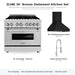 ZLINE 36-inch Bronze Statement Kitchen Set components: RA36, 8667B-36, APL-KF-BN