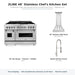ZLINE 48-inch Stainless Chef's Kitchen Set components: RA48, 655-4SSSS-48, APL-KF-BN