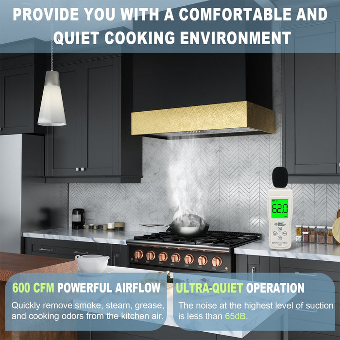 Akicon 30" Stainless Steel Wall Mount Range Hood with 600 CFM Vent Hood — AK-HS30HD-JBG-48