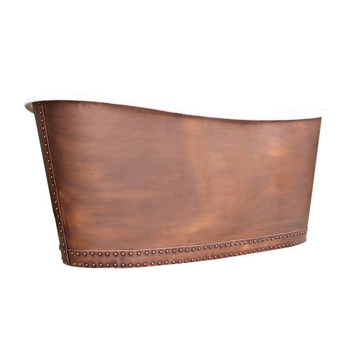 Akicon Custom Copper Ceramic Freestanding Bathtub Handmade Luxury Tub — AKB70006-C