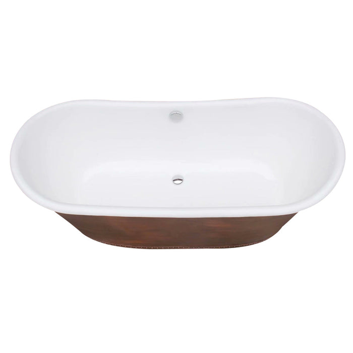 Akicon Custom Copper Ceramic Freestanding Bathtub Handmade Luxury Tub — AKB70006-C