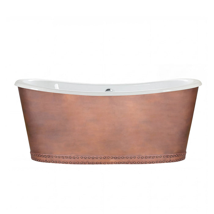 Akicon Custom Copper Ceramic Freestanding Bathtub Handmade Luxury Tub — AKB70006-C