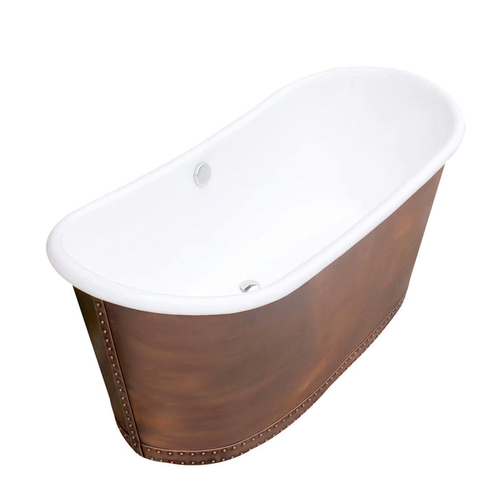 Akicon Custom Copper Ceramic Freestanding Bathtub Handmade Luxury Tub — AKB70006-C