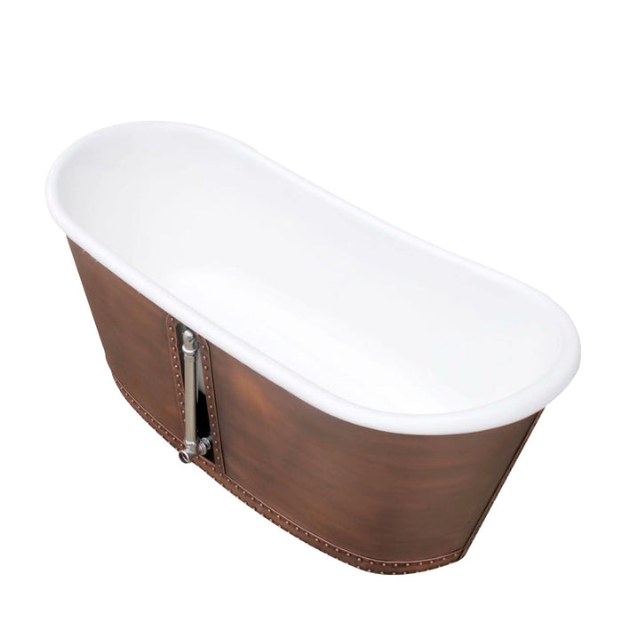 Akicon Custom Copper Ceramic Freestanding Bathtub Handmade Luxury Tub — AKB70006-C