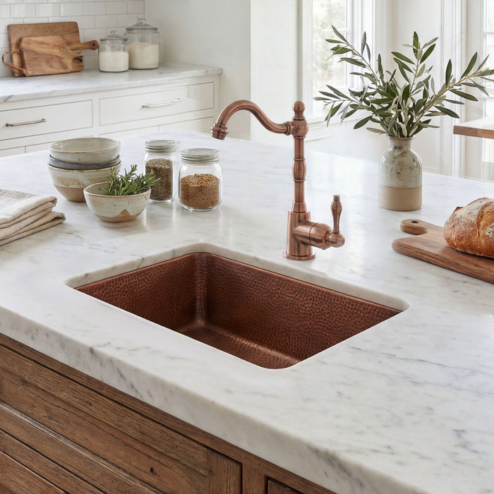 Akicon Custom Copper Bar Sink Handcrafted Prep Sink for Kitchen — AKS513-C