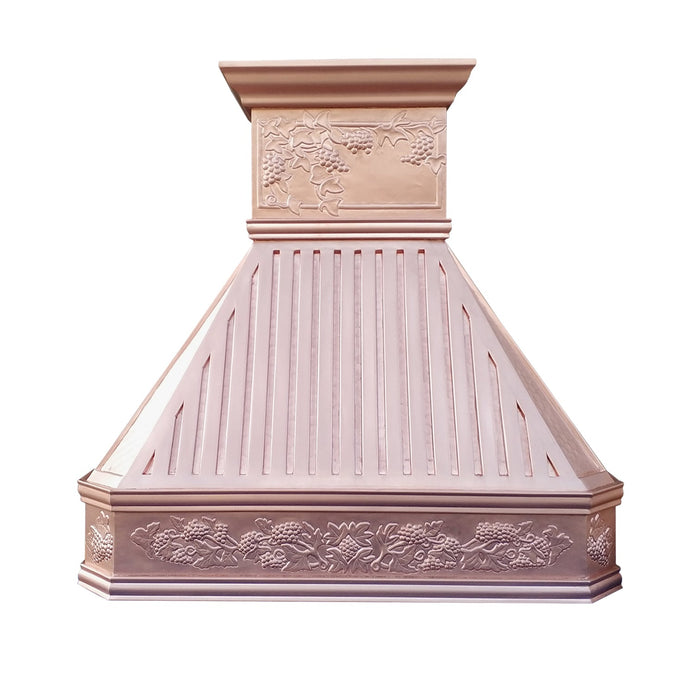 Hand Made Copper Range Hood with Crown