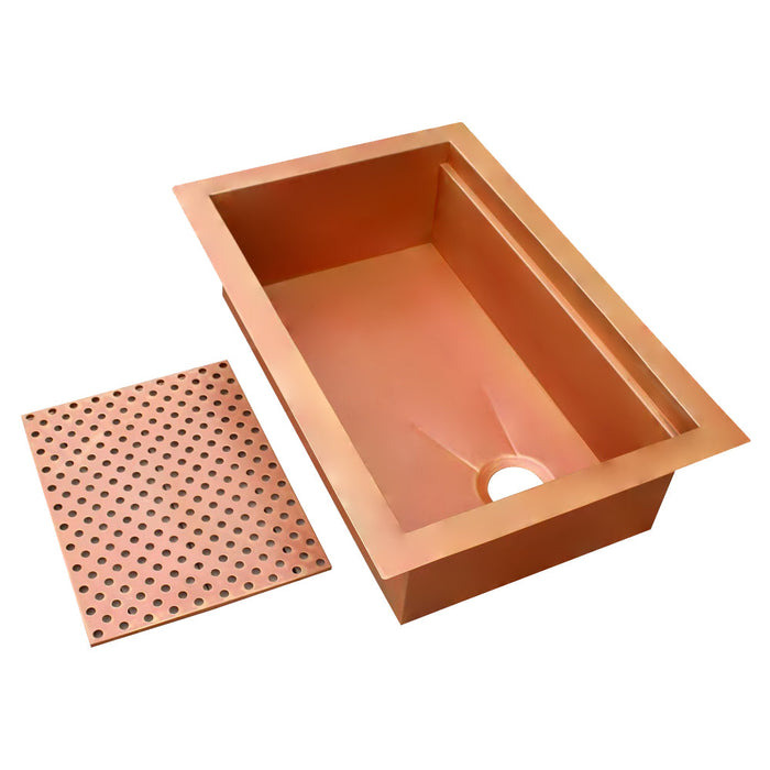 Akicon Custom Handmade Copper Undermount Workstation Kitchen Sink — AKS504-C
