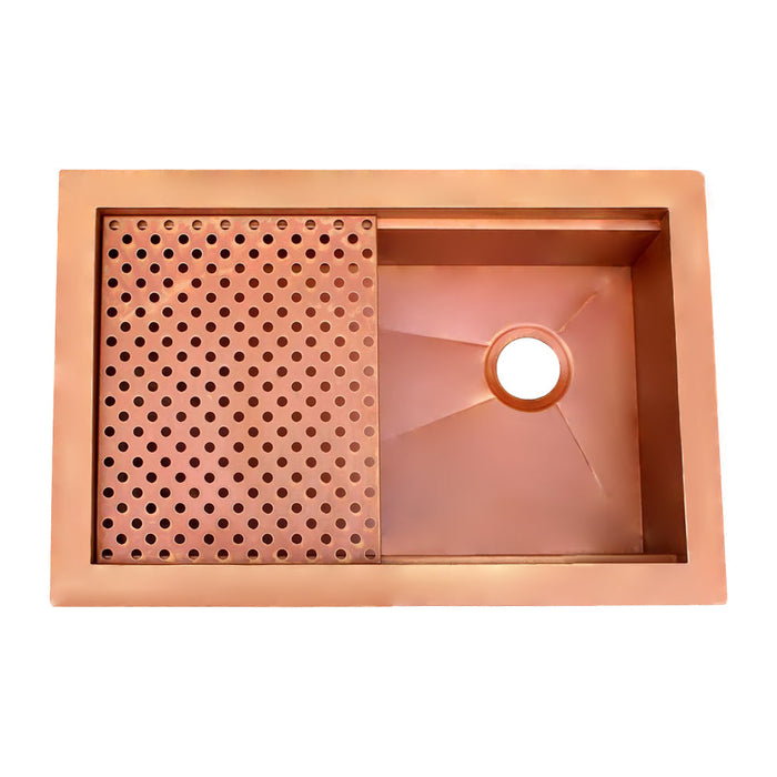 Akicon Custom Handmade Copper Undermount Workstation Kitchen Sink — AKS504-C