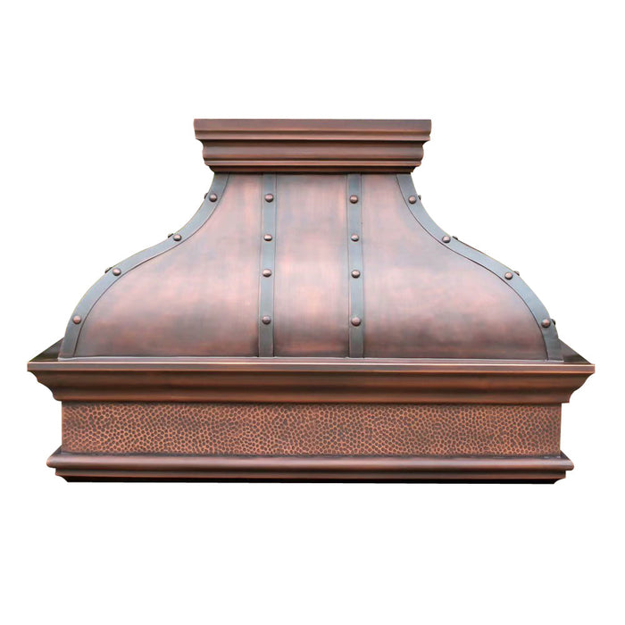 Akicon Custom Custom Copper Vent Hood with Artisan Handcrafted Detail — AKH762BA-C