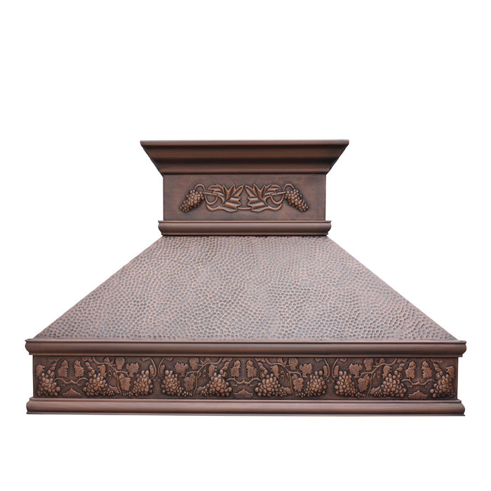 Antique Curved Copper Stove Hood Handcraft