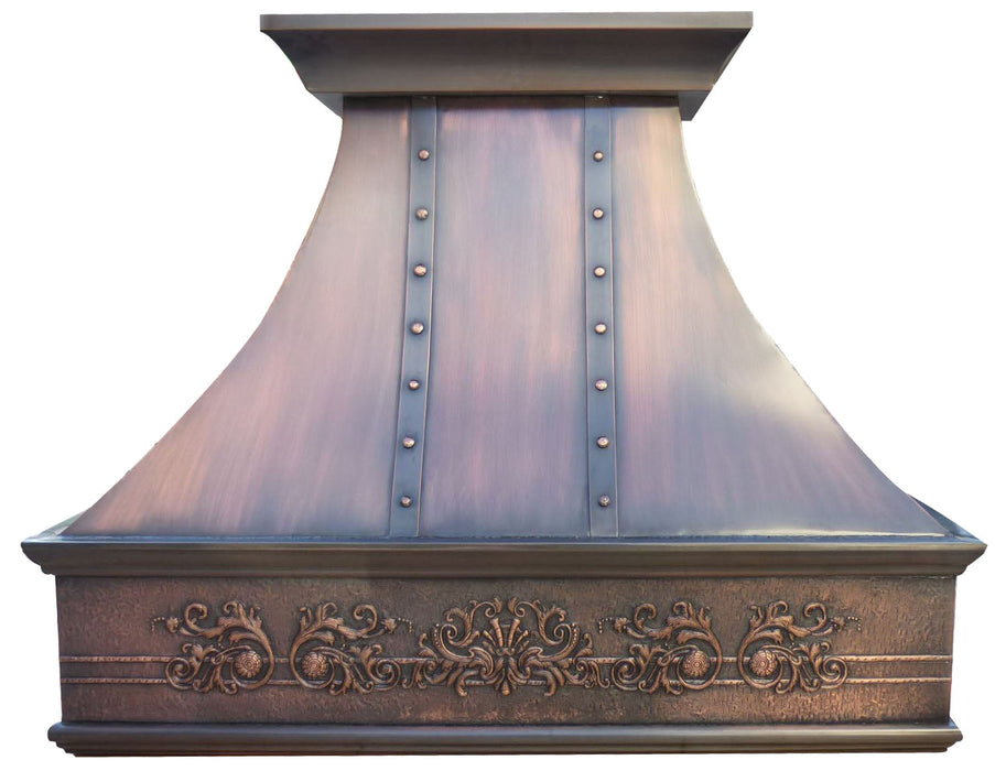 Classic Curved Tuscan Copper Range Hood